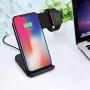 NextHit Wireless Charger Stand for Apple Watch Series 5/4/3/2/1, 2 in 1 Charging Dock for iPhone 11 Pro Max/XR/XS/XS MAX/X/8/8 Plus, Qi Fast Charge Station for iWatch Upgraded (Black)