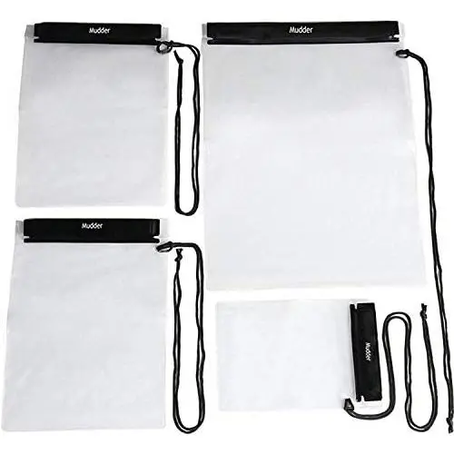 Mudder Waterproof Bags Pouch Case for Map, iPad, Camera and Mobile Phone, 4 Pack Mudder Waterproof Bags Pouch Case for Map, iPad, Camera and Mobile Phone, 4 Pack