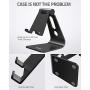 Nulaxy Phone Stand, Adjustable Cell Phone Stand, Phone Holder for Desk, Desktop Holder, Cradle, Dock Compatible with Nintendo Switch, iPhone Xs Xr 8 X 7 6 6s Plus SE 5 5s 5c, All Smartphone - Black