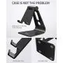 Nulaxy Phone Stand, Adjustable Cell Phone Stand, Phone Holder for Desk, Desktop Holder, Cradle, Dock Compatible with Nintendo Switch, iPhone Xs Xr 8 X 7 6 6s Plus SE 5 5s 5c, All Smartphone - Black