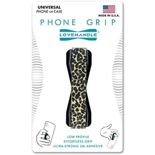 LoveHandle Universal Grip for Smartphone and Mini Tablet, Leopard Design Elastic Strap with Black Base