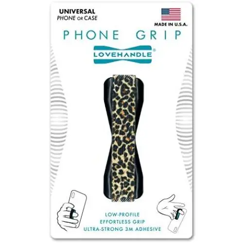 LoveHandle Universal Grip for Smartphone and Mini Tablet, Leopard Design Elastic Strap with Black Base LoveHandle Universal Grip for Smartphone and Mini Tablet, Leopard Design Elastic Strap with Black Base