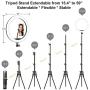 12’’ Selfie Ring Light with Tripod Stand and Phone Holder, TBJSM Dimmable LED Beauty Camera Ringlight with Extendable Phone Clip for Makeup, Photography, TikTok and YouTube Video Shooting