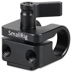SMALLRIG Single 15mm Rod Clamp with Cold Shoe Adapter for 15mm Rods Support System, Monitor Mount, Microphone Mount - 1597