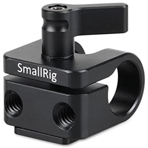 SMALLRIG Single 15mm Rod Clamp with Cold Shoe Adapter for 15mm Rods Support System, Monitor Mount, Microphone Mount - 1597
