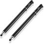 Bargains Depot (2 Pcs) [New Upgraded][0.18-inch Small Tip Series] 2-in-1 Stylus/Styli 5.5-inch L with 10 Replacement Rubber Tips -Black/Black