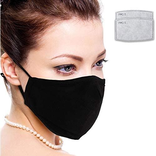 Facial Protection Filtration 95%, Anti-Fog, Dust-Proof With activated carbon filter Adjustable Headgear Nose wire Full Face Protection Masks（One mask plus two filters）