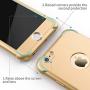 ORETECH iPhone 6S Plus Case, iPhone 6 Plus/6S Plus Case with [2 x Tempered Glass Screen Protector] 360° Shockproof Protective Hard PC+Soft TPU Silicone Cover for iPhone 6 Plus/6s Plus - 5.5 Gold