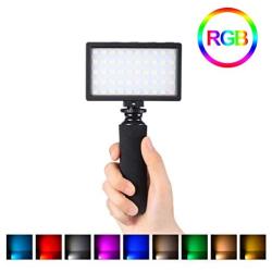 VIJIM RGB Video Light Pocket On-Camera Mini Creative Vlog Light with Tripod, Super Bright Adjustable, Photography Fill Light Handy Pocket Light for DSLR/Camera/Smartphone, w Smartphone Clamp