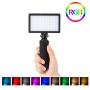 VIJIM RGB Video Light Pocket On-Camera Mini Creative Vlog Light with Tripod, Super Bright Adjustable, Photography Fill Light Handy Pocket Light for DSLR/Camera/Smartphone, w Smartphone Clamp