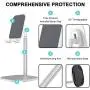 BESP Phone Stand, Adjustable Mobile Phone Desk Holder Muti-Angle, Phone Dock Compatible with iPhone 11 Pro XS Max XR X 8 7 Plus Samsung Galaxy S10 S9 & Tablets (White02)