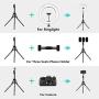 Ring Light with Mirror, Summifit 14“ Circle LED Light, Bluetooth Halo Lighting with 2 Tripod Stand, 3 Phone Holder for YouTube, TikTok, Live Streaming, Makeup, Selfie, iPhone Android