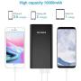 POWERADD 2ND Gen Pilot 2GS 10000mAh Power Bank, Dual USB Port Portable Charger 3.4A High-Speed Charge for iPhone, Samsung Galaxy, Other Smartphone and Tablet - Black (Apple Cable Not Included)