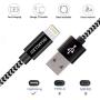 iPhone Cable 5 Pack 3FT/6FT/10FT SHARLLEN Nylon Braided Fast USB Charging&Syncing Cord Wire Lightning Charging Cable Compatible iPhone Charger 11/XS/Max/XR/X/8 Plus/8/7/7Plus/6s P/6/6P/iPad/iPod Black