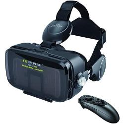 VR Headset Virtual Reality Headset 3D Glasses with 120°FOV, Anti-Blue-Light Lenses, Stereo Headset, for All Smartphones with Length Below 6.3 inch Such as iPhone & Samsung HTC HP LG etc. (V7.0 -BR)