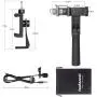 Smartphone Video Recording Stabilizer Kit, Clip-on Lavalier Microphone Laple Mic + Phone Hand Grip Holder Rig Compatible for iPhone Samsung YouTube Livestream Vlog Interview -3.5mm Jack/ 1.5m Cord