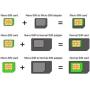 iSYFIX SIM Card Adapter Nano Micro - Standard 4 in 1 Converter Kit with Steel Tray Eject Pin