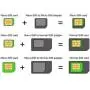 iSYFIX SIM Card Adapter Nano Micro - Standard 4 in 1 Converter Kit with Steel Tray Eject Pin iSYFIX SIM Card Adapter Nano Micro - Standard 4 in 1 Converter Kit with Steel Tray Eject Pin