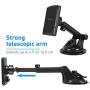 Macally Magnetic Dashboard/Windshield Suction Cup Car Phone Mount Holder with Extendable Telescopic Arm for iPhone Xs XS Max XR X 8 8+ 7 7+ 6s Plus 6 Samsung Galaxy S9 S9+ S8 S7 Edge Note 5 (TELEMAG)