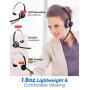 Mpow HC3 Bluetooth Headset V5.0, Dual Microphone Wireless Headphones for Truck Driver, Office,Call Center,Cell Phone，Noise Canceling, Single On Ear Headset(Wired Option)