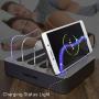 Simicore Charging Station for Multiple Devices, Simicore 4-Port USB Charger Station with 5 Short Mixed Cables for Cell Phones, Smart Phones, Tablets (Space Gray)