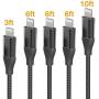 iPhone Charger, FIFADE 5Pack Nylon Braided Lightning Cable Charging Cord USB Cable Compatible with iPhone 11Pro 11Pro MAX Xs MAX XR X 8 7 6S 6 Plus-Silver Black430