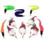 Pet Fit For Life 10 PC Squiggly Worm Furry Mouse Cat and Kitten Feather Toy Replacement Pack