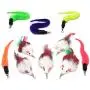 Pet Fit For Life 10 PC Squiggly Worm Furry Mouse Cat and Kitten Feather Toy Replacement Pack