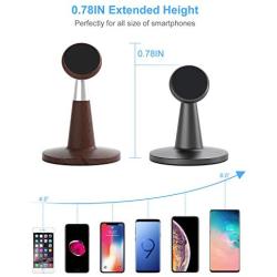 Magnetic Cell Phone Stand for Desk, SUPERONE Desktop Phone Holder Compatible with iPhone 11 Pro Xs Xs Max Xr X 8 7 6, Samsung, Google Pixel and More (Wood Grain)