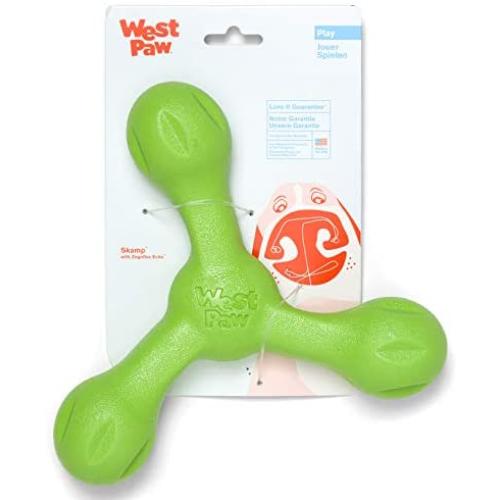 West Paw Zogoflex Air Skamp Tug-of-War Stick Dog Chew Toy – Hollow, Squishy Interactive Toy for Dogs, Puppies – for Chewing, Catch, Carry, Fetch, Non-Toxic, Dishwasher Safe, Latex-Free, Made in USA