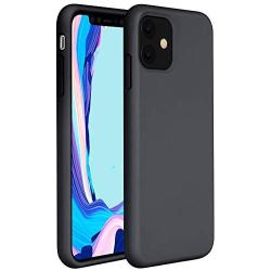 Miracase Liquid Silicone Case Compatible with iPhone 11 6.1 inch(2019), Gel Rubber Full Body Protection Shockproof Cover Case Drop Protection Case (Light Black)