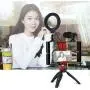 PULUZ 4 in 1 Vlogging Live Broadcast Smartphone Video Rig + 4.6 inch Ring LED Selfie Light Kits with Microphone + Tripod Mount + Cold Shoe Tripod Head for Smart Phone (Red) PULUZ 4 in 1 Vlogging Live Broadcast Smartphone Video Rig + 4.6 inch Ring LED Selfie Light Kits with Microphone + Tripod Mount + Cold Shoe Tripod Head for Smart Phone (Red)