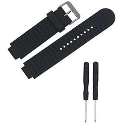 Replacement Band Compatible with Garmin Forerunner 25 GPS Running Watch Wristband Fitness Tracker for Smarwatch(Mans Strap) (Black)