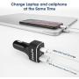 Fast USB C Car Charger, Zealife 63W Type C Car Adapter with Power Delivery & Quick Charge 3.0 Technology, Compatible iPhone 11 Pro Max/XR/XS Max/X, Galaxy S10/S9, Pixel 3a/3/XL, iPad Pro,MacBook Air