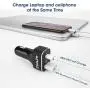 Fast USB C Car Charger, Zealife 63W Type C Car Adapter with Power Delivery & Quick Charge 3.0 Technology, Compatible iPhone 11 Pro Max/XR/XS Max/X, Galaxy S10/S9, Pixel 3a/3/XL, iPad Pro,MacBook Air