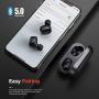 Wireless Earbuds,5.0 Touch Control Bluetooth Headphones with Charging Case,HD Stereo True Wireless Sport in-Earphones Builtin Mic/ 5 Hours Playtime Black