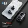 Wireless Earbuds,5.0 Touch Control Bluetooth Headphones with Charging Case,HD Stereo True Wireless Sport in-Earphones Builtin Mic/ 5 Hours Playtime Black