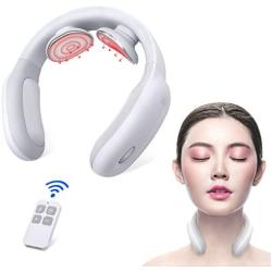 Neck Massager, Electric Pulse Heat Smart Cordless Neck Massage, 3 Modes 15 Strenth Levels for Home, Car, Office, Outdoor and Gift