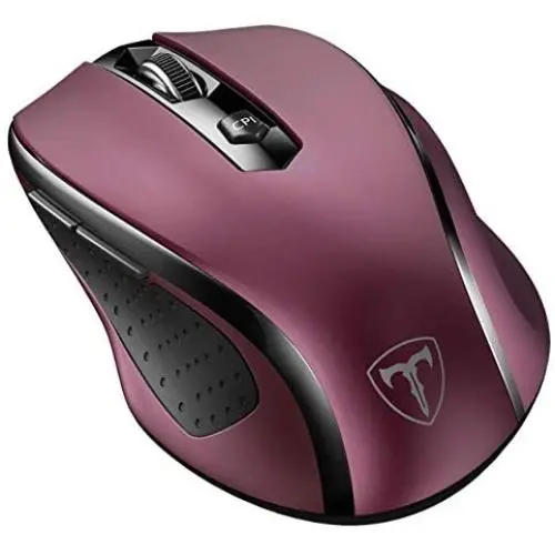 VicTsing MM057 2.4G Wireless Portable Mobile Mouse Optical Mice with USB Receiver, 5 Adjustable DPI Levels, 6 Buttons for Notebook, PC, Laptop, Computer, MacBook (Dark red) VicTsing MM057 2.4G Wireless Portable Mobile Mouse Optical Mice with USB Receiver, 5 Adjustable DPI Levels, 6 Buttons for Notebook, PC, Laptop, Computer, MacBook (Dark red)