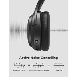 Active Noise Cancelling Headphones, Boltune Bluetooth 5.0 Over Ear Wireless Headphones with Mic Deep Bass, Comfortable Protein Earpads 30H Playtime for Travel Work TV PC Cellphone