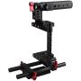 CAMVATE Camera Cage Rig Top Handle Tripod Mount Plate for Canon Nikon Sony Panasonnic(Red)