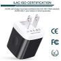 USB Wall Charger, Charger Block, Ailkin 2.1A Multiport Fast Charge Power Brick Cube Replacement for iPad, iPhone, iPod, Samsung Galaxy, Huawei, HTC, LG, Nokia or Other Cell Phone Smart Devices