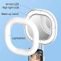 CameCosy Selfie LED Light with Tripod Stand +Foldable Beauty Mirror+Cell Phone Holder, Adjustable Brightness Fill Light for Makeup/Camera Video/YouTube, Compatible with iPhone/Android.-White