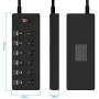 Power Strip, HITRENDS Surge Protector with 6 AC Outlets & 6 USB Charging Ports, 6 Feet Heavy Duty Extension Cord, 1625W/13A Multiplug for Home Office & Multiple USB Devices - Black