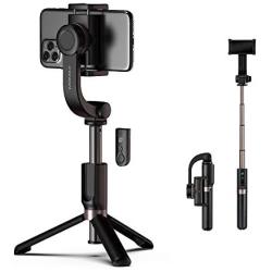 Selfie Stick Tripod Bluetooth,MOMAX Anti-Shake Handheld Extendable Phone Tripod Selfie Stick with Wireless Remote,Single-axis Stabilizer Anti-Shake Head Compatible with Android/iOS Mobile Phone