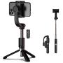 Selfie Stick Tripod Bluetooth,MOMAX Anti-Shake Handheld Extendable Phone Tripod Selfie Stick with Wireless Remote,Single-axis Stabilizer Anti-Shake Head Compatible with Android/iOS Mobile Phone