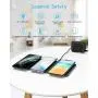 Wireless Charging Pad, ZealSound Qi-Certified Ultra-Slim Triple Wireless Charger Station for Multiple 3 Devices & New Airpods Ultra Slim Leather Mat W/AC Adapter for All Qi Enabled Phones (Black)