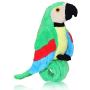 CREATIVE BONNIE Talking Parrot Plush Toy Repeats What You Say, Slap Bracelet Stuffed Animals for Kids, Interactive Mimicry Electronic Pet (Green)