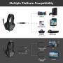 Gaming Headset K20 3.5mm Wired Gaming Headset Surround Sound Headset, Volume Control E-Sports Headset with Microphone, Suitable for PC Laptop PS4 Smartphone
