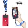 Universal Phone Lanyard Neck Wrist Straps with Durable Nylon Patch Compatible for iPhone Samsung Galaxy Huawei Series and Most Smartphone (Blue)